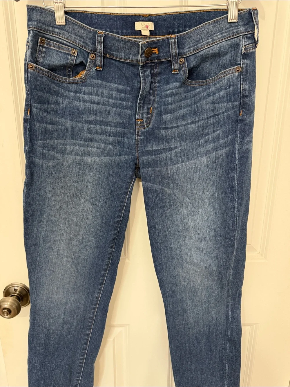 J. Crew Women's Stretch mid rise skinny Jeans size 30 Dark Blue inseam 30“